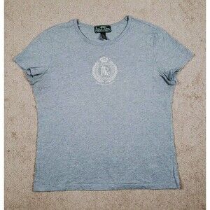 Vintage Lauren Active Ralph Lauren Heritage Crest Tee Embroidered Size L  Gray